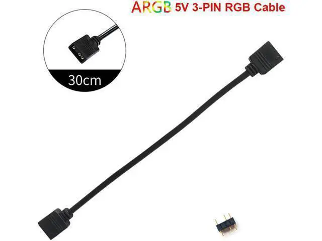 Alt view image 2 of 6 - 5 Pack 5V 3-Pin RGB Female to Female RBW LED Strip Extension Cable w/ Gender Changer Adapter - 1 Foot