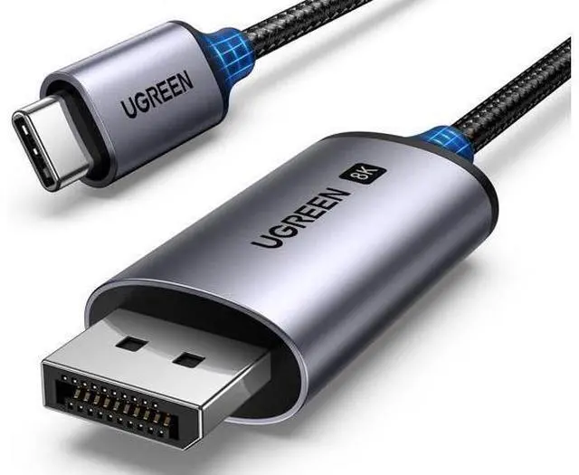Main image of UGREEN USB C to DisplayPort 1.4 Cable 8K@60Hz 4K@240Hz Unidirectional Thunderbolt 4/3 to DisplayPort Cord USB C to DP 32.4Gbps Compatible iPhone 17, MacBook Pro/Air, iPad, Mac Mini, Galaxy, XPS