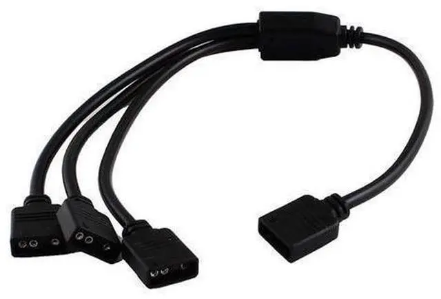 Alt view image 3 of 7 - Tiss 2 Pack 5V 3-Pin RGB 3-Way Female to x Female RBW LED Strip Splitter Cable,3 Port AURA RGB Lighting Hub w/ Gender Changer Adapter - 1 Foot