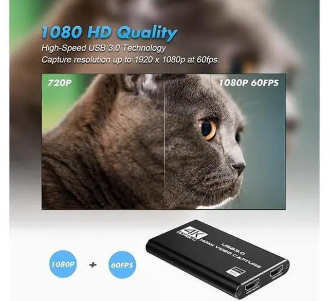 Alt view image 4 of 7 - Capture Card Nintendo Switch, 4K HDMI Video Capture Card, 1080P 60FPS, HDMI to USB 3.0 Capture Card for Streaming Work with Camera/Xbox/PS4/PS5/PC/OBS