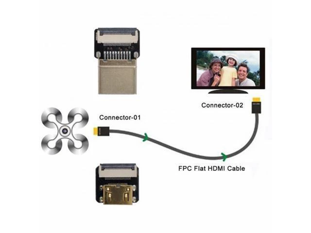 Alt view image 2 of 7 - CYFPV HDMI Male to Mini HDMI Female Extension FPC Flat Cable 1080P for FPV HDTV Multicopter Aerial Photography (0.3M)