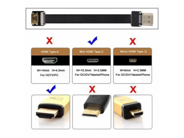 Alt view image 3 of 7 - CYFPV HDMI Male to Mini HDMI Female Extension FPC Flat Cable 1080P for FPV HDTV Multicopter Aerial Photography (0.3M)