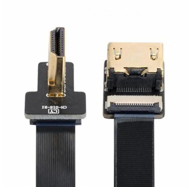Alt view image 2 of 7 - CYFPV Left Angled 90 Degree HDMI Male to Female FPC Flat Cable for HDTV Multicopter Aerial Photography (0.3M)