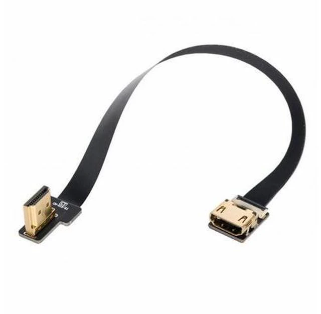 Alt view image 3 of 7 - CYFPV Left Angled 90 Degree HDMI Male to Female FPC Flat Cable for HDTV Multicopter Aerial Photography (0.3M)