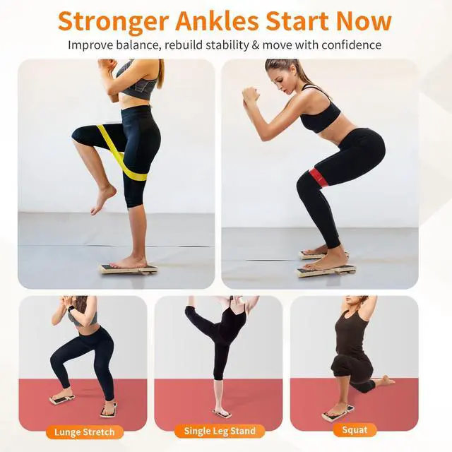 Alt view image 2 of 6 - Ankle Balance Board Foot Strengthener - Single Leg Balance Board Foot Exerciser for Sprained Ankle,Posture Corrector, Physical Therapy for Plantar Fasciitis and Toe Stretcher Board for Gym Home