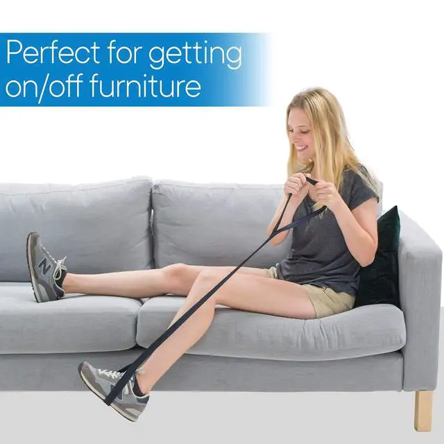 Alt view image 3 of 6 - Premium 35 Leg Lifter with Hand Strap & Foot Loop Long-Term Orthopedic Daily Living Aid for Chronic Hip, Knee & Mobility Limitations