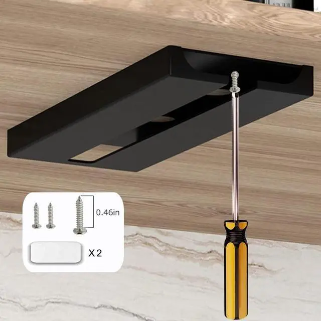 Alt view image 3 of 6 - Wine Glass Holder Under Shelf Cabinet Wine Glass Rack Plastic Stemware Rack Glassware Drying Storage Hanger for Kitchen,Bar and Restaurant (Black-2Pack)