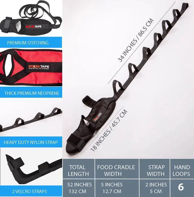 Alt view image 3 of 5 - Fitness Foot and Leg Stretcher for Plantar Fasciitis, Improve Strength, Balance Stretches and Achilles Tendonitis, Stretch Loops for Hamstring, Quad, and Calf Pain Relief (Blue)