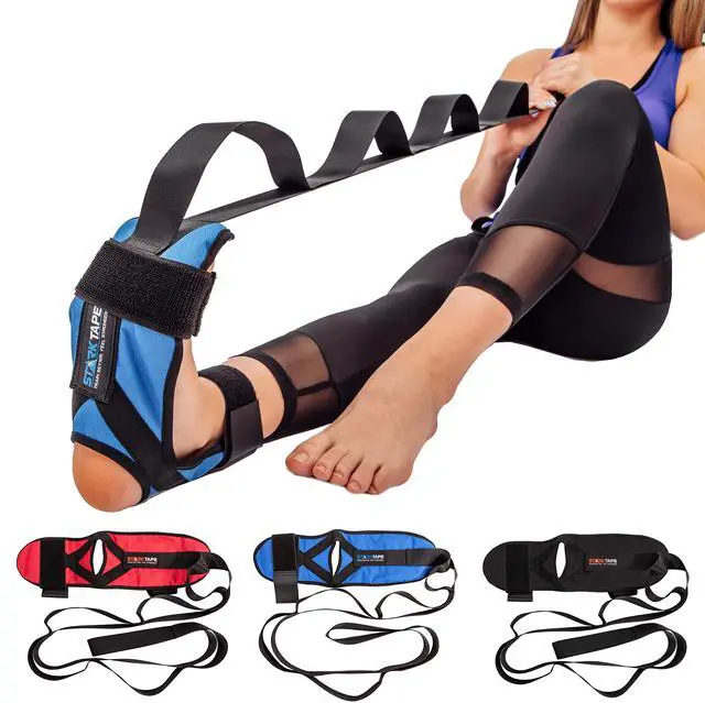 Main image of Fitness Foot and Leg Stretcher for Plantar Fasciitis, Improve Strength, Balance Stretches and Achilles Tendonitis, Stretch Loops for Hamstring, Quad, and Calf Pain Relief (Blue)