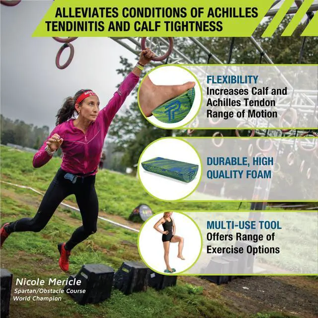 Alt view image 4 of 5 - Calf Stretcher, Calf & Achilles Tendon Flexibility, Balance & Core Exercises,Memory Foam, Textured Surface, Arch and Heel Discomfort Relief, Men and Women