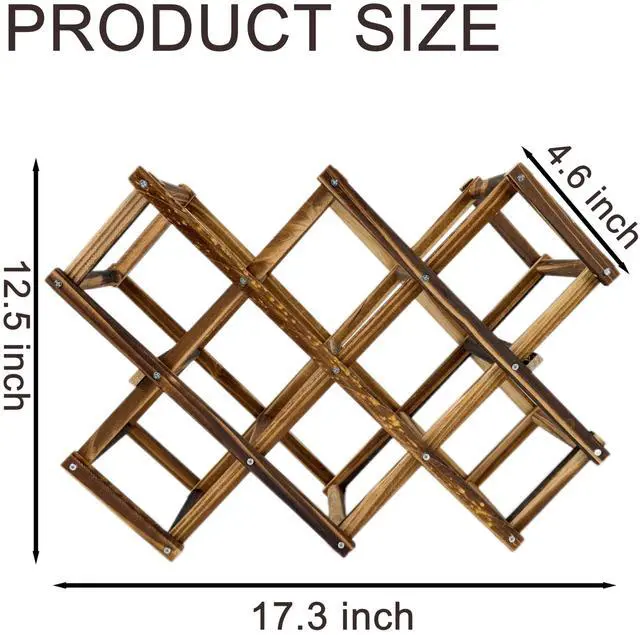 Alt view image 2 of 6 - Wooden Wine Racks for Storage, Freestanding Wine Rack Stackable Foldable Countertop Wine Rack for Countertop and Cabinets