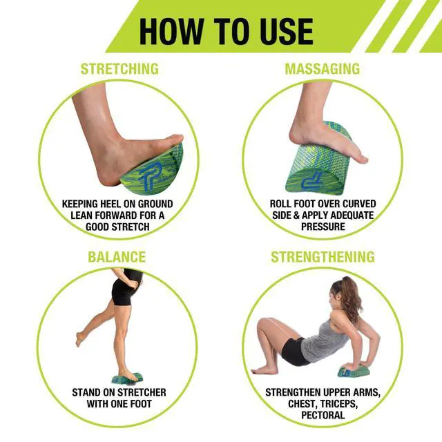 Alt view image 5 of 5 - Calf Stretcher, Calf & Achilles Tendon Flexibility, Balance & Core Exercises,Memory Foam, Textured Surface, Arch and Heel Discomfort Relief, Men and Women