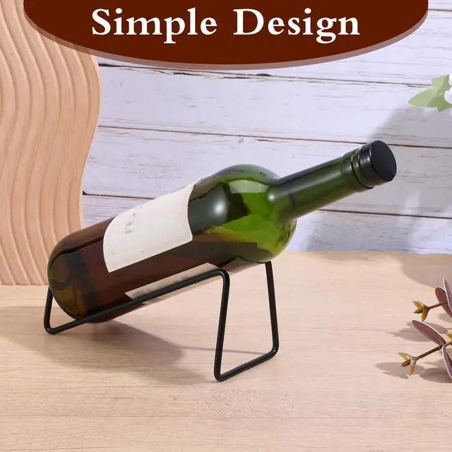 Alt view image 4 of 7 - 8pcs Single Wine Bottle Rack, Metal Tabletop Wine Display Racks, Stylish-Wine Bottles Organizer, Black Simple Style Single Bottle Champagne Rack, for Home Decor, Restaurants, Bar, Kitchen, Party