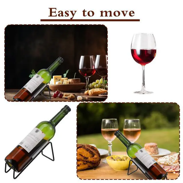 Alt view image 5 of 7 - 8pcs Single Wine Bottle Rack, Metal Tabletop Wine Display Racks, Stylish-Wine Bottles Organizer, Black Simple Style Single Bottle Champagne Rack, for Home Decor, Restaurants, Bar, Kitchen, Party