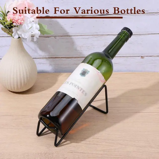 Alt view image 6 of 7 - 8pcs Single Wine Bottle Rack, Metal Tabletop Wine Display Racks, Stylish-Wine Bottles Organizer, Black Simple Style Single Bottle Champagne Rack, for Home Decor, Restaurants, Bar, Kitchen, Party