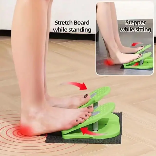 Alt view image 3 of 7 - Simple Leg Exerciser While Sitting for Seniors, Foot Pedal Exerciser Under Desk Foot Rest with Massage Help Leg Muscles Release Varicose Veins for Elder at Office Home Gray
