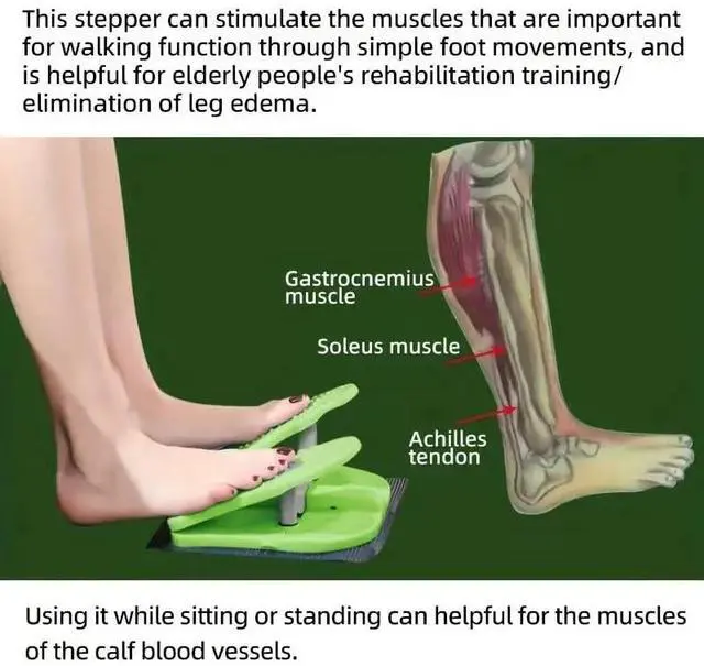 Alt view image 5 of 7 - Simple Leg Exerciser While Sitting for Seniors, Foot Pedal Exerciser Under Desk Foot Rest with Massage Help Leg Muscles Release Varicose Veins for Elder at Office Home Gray