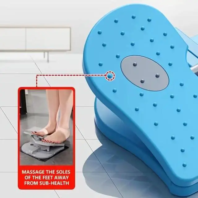 Alt view image 4 of 7 - Simple Leg Exerciser While Sitting for Seniors, Foot Pedal Exerciser Under Desk Foot Rest with Massage Help Leg Muscles Release Varicose Veins for Elder at Office Home Gray
