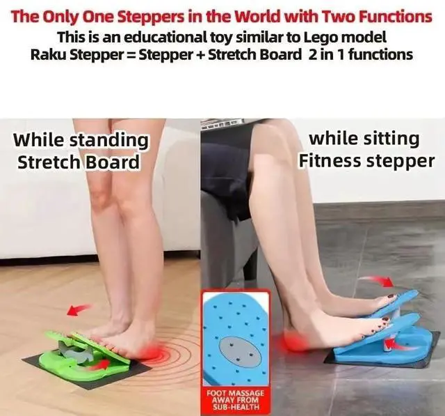 Alt view image 7 of 7 - Simple Leg Exerciser While Sitting for Seniors, Foot Pedal Exerciser Under Desk Foot Rest with Massage Help Leg Muscles Release Varicose Veins for Elder at Office Home Gray