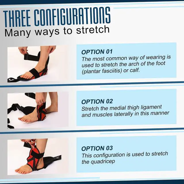Alt view image 6 of 7 - Foot Calf stretcher for Plantar Fasciitis, Achilles Tendonitis, Heel Spurs, Drop Foot. Yoga Stretching Strap for Leg, Thigh and Hamstring (Red)