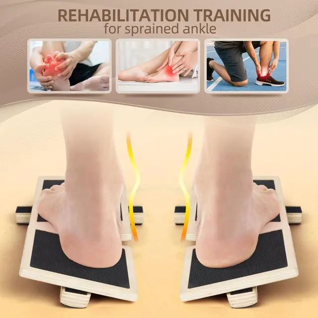 Alt view image 3 of 7 - CINWELLER Ankle Strengthener Exerciser for Sprained, Single Foot Balance Board, Non-Slip Wood Wobble Board.
