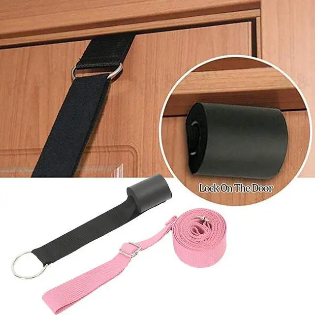 Alt view image 2 of 5 - Door Leg Stretcher for Splits Flexibility Training Strap Equipment Pink