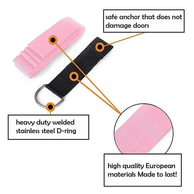 Alt view image 5 of 5 - Door Leg Stretcher for Splits Flexibility Training Strap Equipment Pink