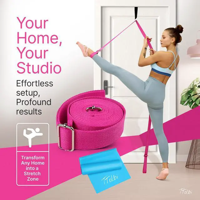 Alt view image 5 of 7 - Leg Stretcher Strap with Door Anchor & Resistance Band, Splits Trainer