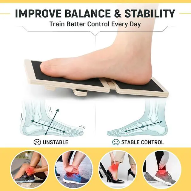Alt view image 3 of 7 - Ankle Strengthener Board for Foot & Ankle Stability Axis Style Balance Board for Physical Therapy & Rehab, Single Leg Training, Ankle Mobility & Strengthening Equipment for Home, Gym & Office