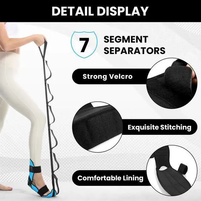 Alt view image 4 of 7 - Foot and Calf Stretcher for Plantar Fasciitis Relief - Foot Rocker with Yoga Stretching Strap, Hamstring & Achilles Stretcher - Non-Slip Home Physical Therapy Equipment for Flexibility & Recovery