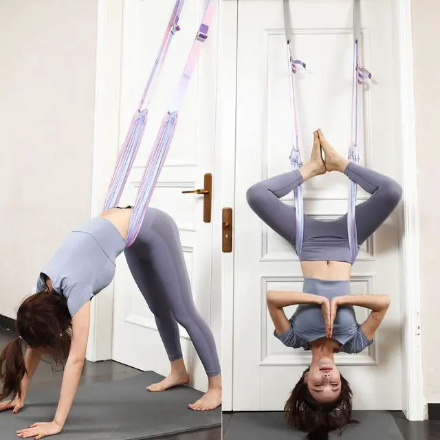Alt view image 2 of 7 - Leg Stretcher Strap, Backbend Training Belt with Door Anchor, Flexibility Trainer Stretching Equipment Assist Stretch Strap for Fitness Gymnastics Dance Aerial Yoga Ballet
