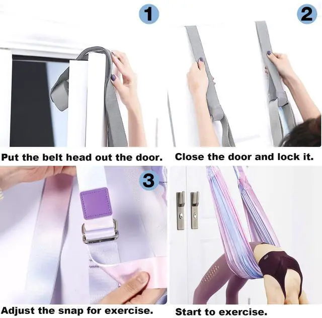 Alt view image 4 of 7 - Leg Stretcher Strap, Backbend Training Belt with Door Anchor, Flexibility Trainer Stretching Equipment Assist Stretch Strap for Fitness Gymnastics Dance Aerial Yoga Ballet