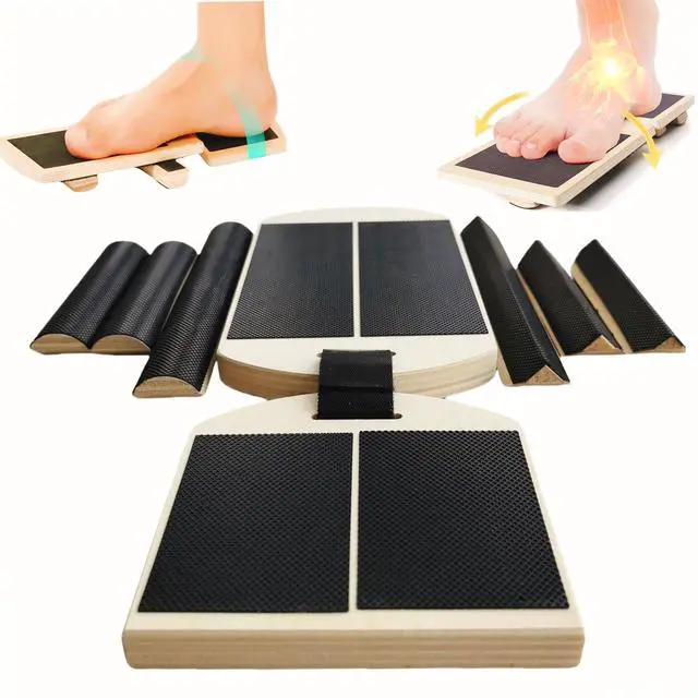 Main image of Ankle Foot Strengthener Exerciser for Sprained, Single Leg Balance Board for Stability Training, Posture Corrector, Home Gym Fitness Equipment (Wood, Single foot)