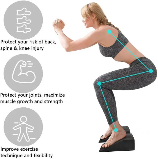 Alt view image 3 of 7 - 2 Pcs Yoga Foam Squat Wedge Blocks, Professional Squat Ramp for Heel Elevated Squat, Lightweight Calf Stretcher Slant Board for Fitness, Squat, Push Up, Weightlifting
