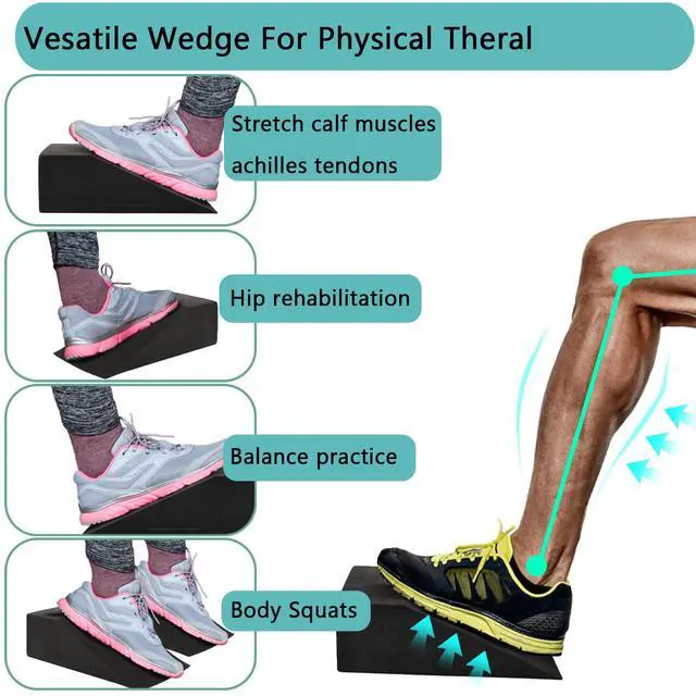 Alt view image 6 of 7 - 2 Pcs Yoga Foam Squat Wedge Blocks, Professional Squat Ramp for Heel Elevated Squat, Lightweight Calf Stretcher Slant Board for Fitness, Squat, Push Up, Weightlifting