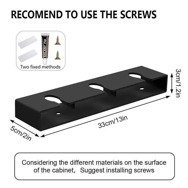 Alt view image 2 of 7 - 2Pack Wine Glass Holder Under Cabinet Shelf,Plastic Wine Glass Rack Stemware Drying Storage Hanger for Kitchen,Bar and Restaurant(Black)