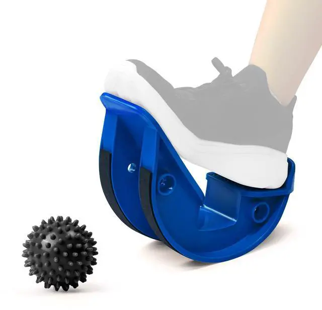 Main image of Foot Rocker with Spiky Ball, Calf Stretcher for Plantar Fasciitis Relief, Achilles Tendonitis Relief, Shin Splint Relief, Ankle Stretcher, Achilles Stretcher Improving Flexibility - Blue