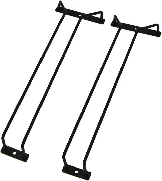 Alt view image 5 of 5 - 2 Pack Black Wine Glass Rack, 14 Inch Under Cabinet Stemware Holder, Wall Mounted Iron Wine Glass Hanging Rack for Shelf, Kitchen, Bar, Wine Cellar Storage, Organizer, Display