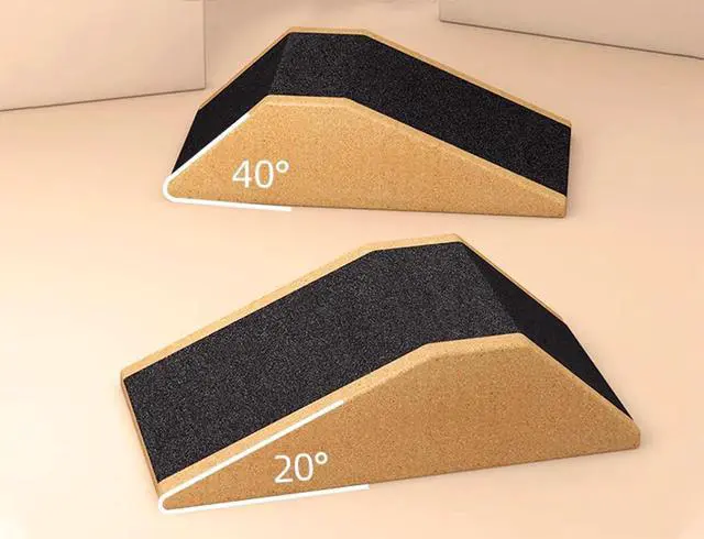 Alt view image 2 of 7 - Squat Wedge Blocks Stretching blocks,Non-Slip Surface with Beveled Edges for Core Exercises,Natural Eco-Friendly/squats& weightlifting&yoga,Travel Friendly (9 * 5 * 2.6"Block*2)