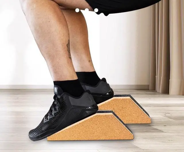 Alt view image 7 of 7 - Squat Wedge Blocks Stretching blocks,Non-Slip Surface with Beveled Edges for Core Exercises,Natural Eco-Friendly/squats& weightlifting&yoga,Travel Friendly (9 * 5 * 2.6"Block*2)