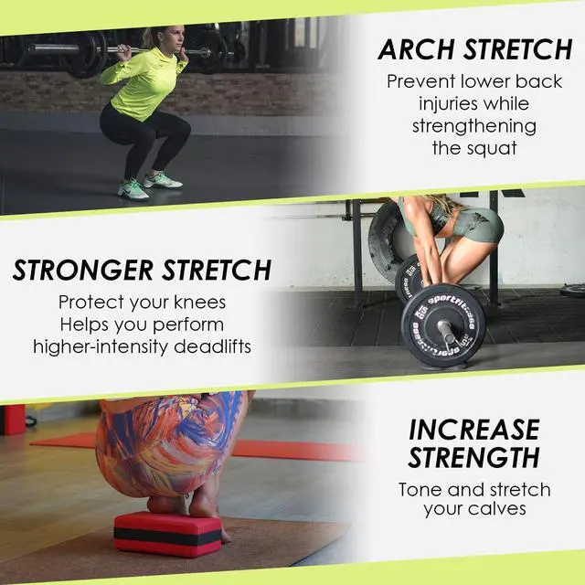 Alt view image 6 of 6 - 2Pcs Cork Squat Wedge Block, Non-Slip Slant Boards, Ramp Platform for Elevate Heels and Squat Support