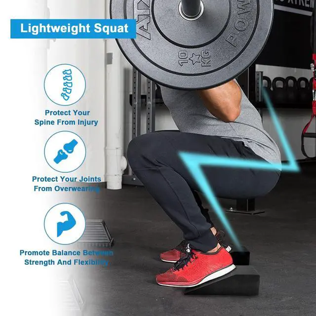 Alt view image 3 of 7 - 2 Pack Squat Wedge Blocks,Non Slip Professional Squat Ramp for Heel Elevated Squats Calf Raises Platform, Calf Stretcher, Balance, Pushup, Yoga Wrist Support, Pilates, Squat, Riser Block