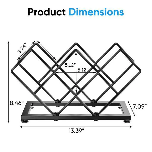 Alt view image 4 of 6 - POKIPO Countertop Wine Rack - 7 Bottles Metal Small Wine Rack Wine Bottle Holder Storage Space Saving for Home Kitchen Bar Tableop Cabinet Pantry