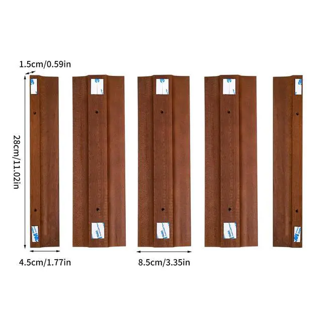 Alt view image 4 of 7 - 4-Section Adjustable Wine Cup Holder, Wooden Wine Glass Holder and Glassware Holder Installed Under Cabinets or Countertops, Bar Storage Container, Pine Wood, 11 x 17 x 0.7 Inches, Wine Red
