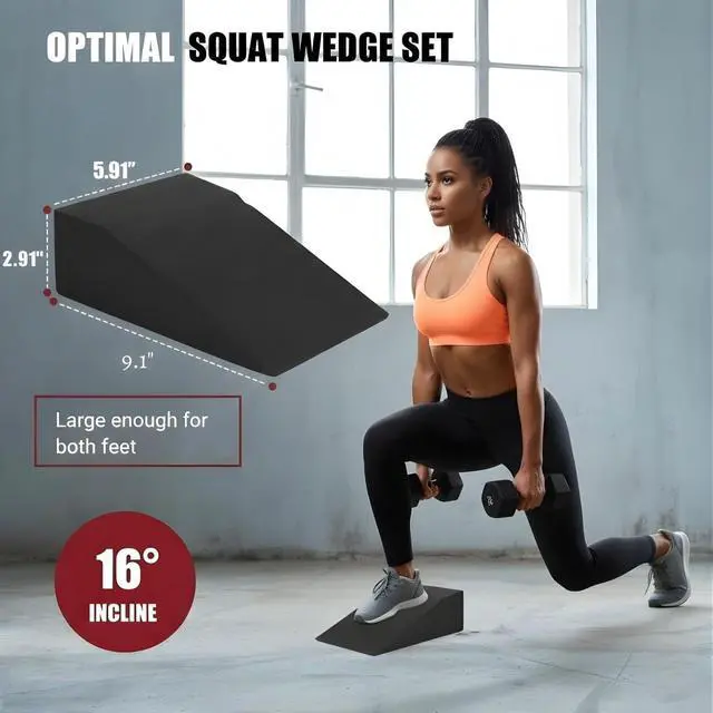 Alt view image 3 of 7 - Slant Board for Calf Stretching & Squats Non-Slip Heel Elevated Squat Wedge Block for Weightlifting, Squat Mobility & Performance | Workout Wedge to Improve Squat Form, Balance & Strength