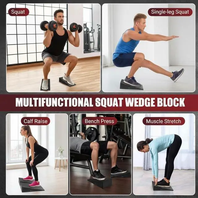 Alt view image 4 of 7 - Slant Board for Calf Stretching & Squats Non-Slip Heel Elevated Squat Wedge Block for Weightlifting, Squat Mobility & Performance | Workout Wedge to Improve Squat Form, Balance & Strength