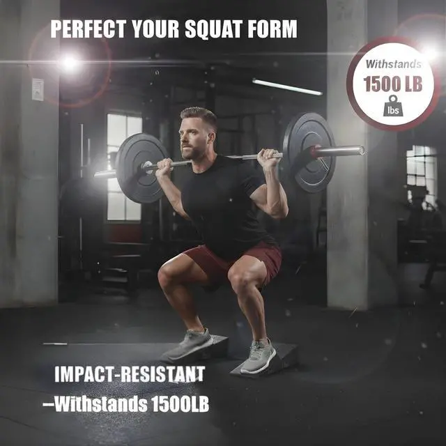 Alt view image 5 of 7 - Slant Board for Calf Stretching & Squats Non-Slip Heel Elevated Squat Wedge Block for Weightlifting, Squat Mobility & Performance | Workout Wedge to Improve Squat Form, Balance & Strength