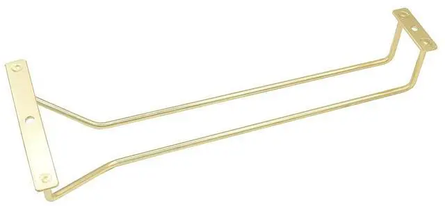 Alt view image 3 of 6 - 12-Inch Gold Wine Glass Rack, Under Cabinet Wine Glass Holder Stemware Rack - Hanging Stemware Holder for Cabinet Kitchen Bar, Set of 3