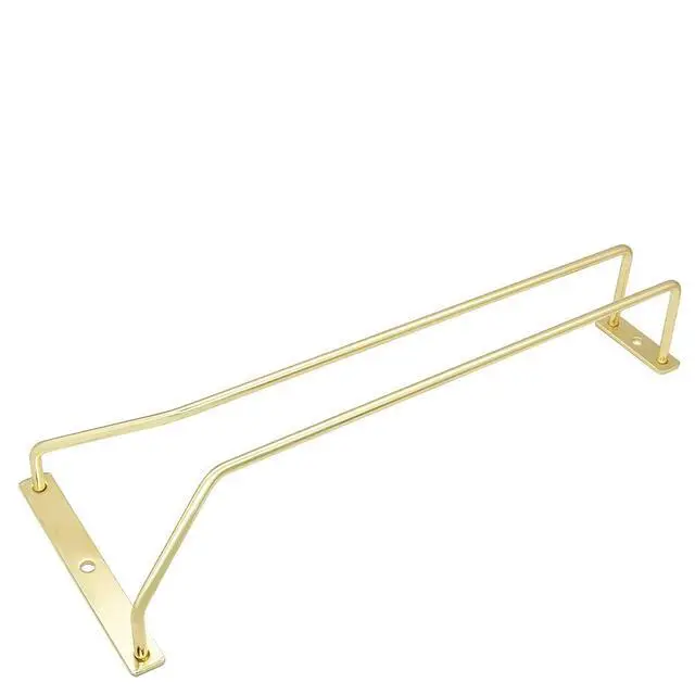 Alt view image 4 of 6 - 12-Inch Gold Wine Glass Rack, Under Cabinet Wine Glass Holder Stemware Rack - Hanging Stemware Holder for Cabinet Kitchen Bar, Set of 3