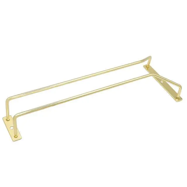 Alt view image 5 of 6 - 12-Inch Gold Wine Glass Rack, Under Cabinet Wine Glass Holder Stemware Rack - Hanging Stemware Holder for Cabinet Kitchen Bar, Set of 3